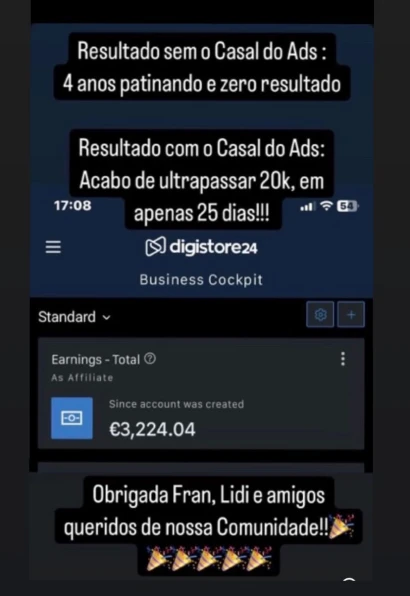 Print de depoimento de aluno — resultado 1
