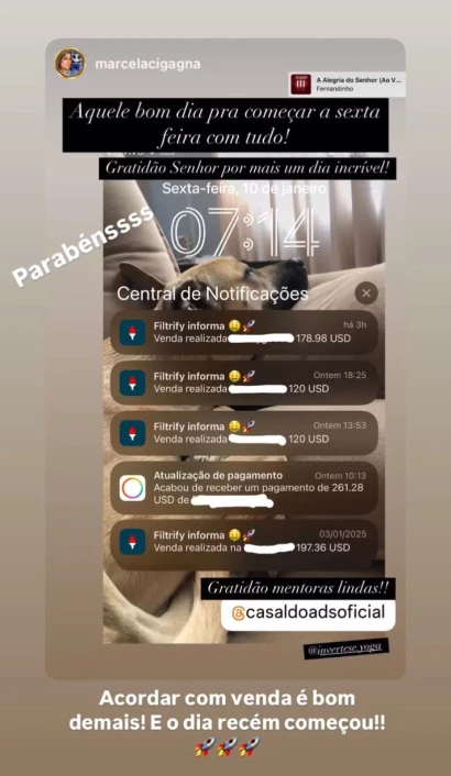 Print de depoimento de aluno — resultado 17